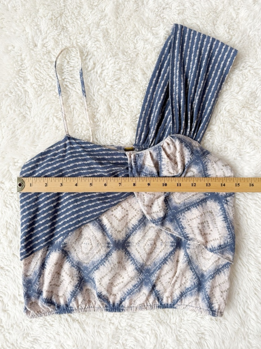 Free People Woman Blue Tie Dye Cami Top XS Boho Folk Festival Coastal Cowgirl - Picture 6 of 7